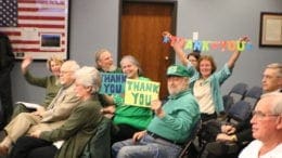 Cobb residents celebrating county commission decision to move forward with parks bond-- photo by Larry Felton Johnson