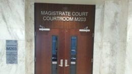 Doorway to magistrate court, the court which conducts eviction hearings