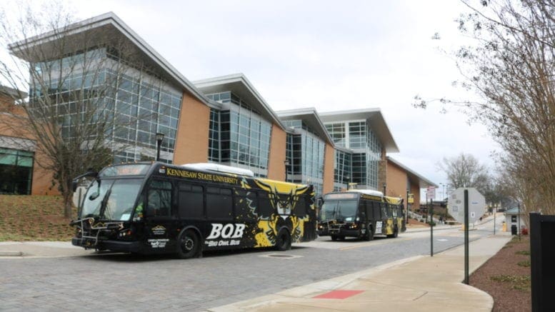 Kennesaw State University buses -- in article about Kennesaw State Best for Vets