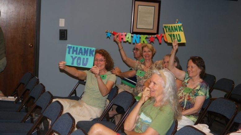 Cobb park advocates celebrating vote to buy Tritt property (photo by Larry Felton Johnson)