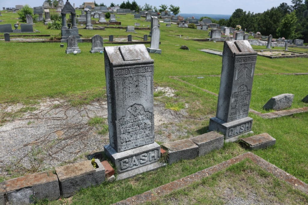 Headstones at Mount Harmony Baptist Church cemetery in Mableton Georgia (photo by Larry Felton Johnson)