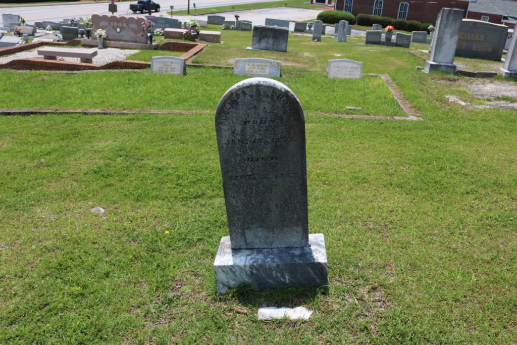 Headstones at Mount Harmony Baptist Church cemetery in Mableton Georgia.
