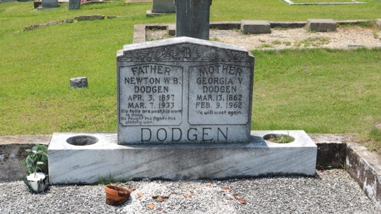 Headstones at Mount Harmony Baptist Church cemetery in Mableton Georgia.