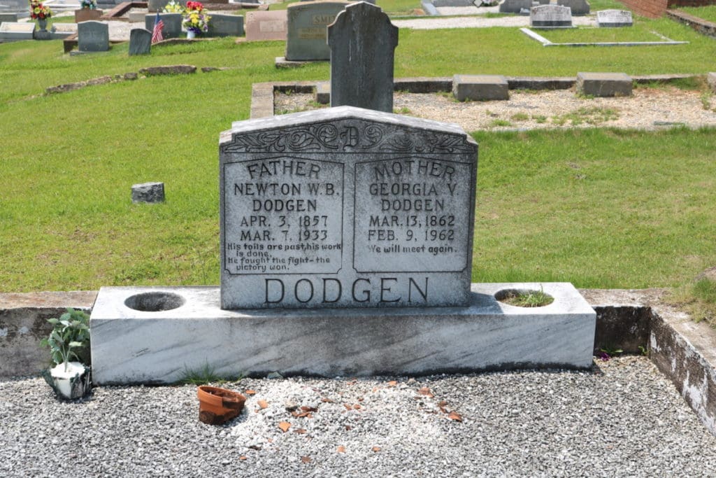 Headstones at Mount Harmony Baptist Church cemetery in Mableton Georgia.