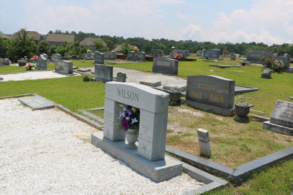 Headstones at Mount Harmony Baptist Church cemetery in Mableton Georgia (photo by Larry Felton Johnson)