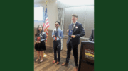 Ana Martinez, Eddie Richardson, and Charles Milliron receive scholarships from Smyrna Business Association