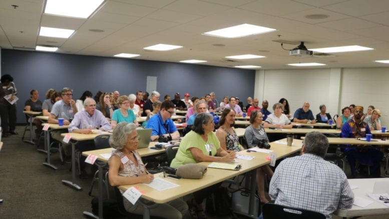 Sierra Club Centennial Group listens to Meet the Candidates panels (photo by Larry Felton Johnson)