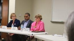 Erick Allen and Mary Frances Williams (in pink shirt) at a Sierra Club Forum