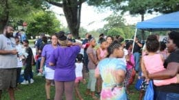 Residents at the Riverside Parkway National Night Out (photo by Larry Felton Johnson)