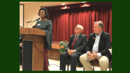 DeAnna Harris at Zion Baptist Church candidate forum (photo by Rebecca Gaunt)