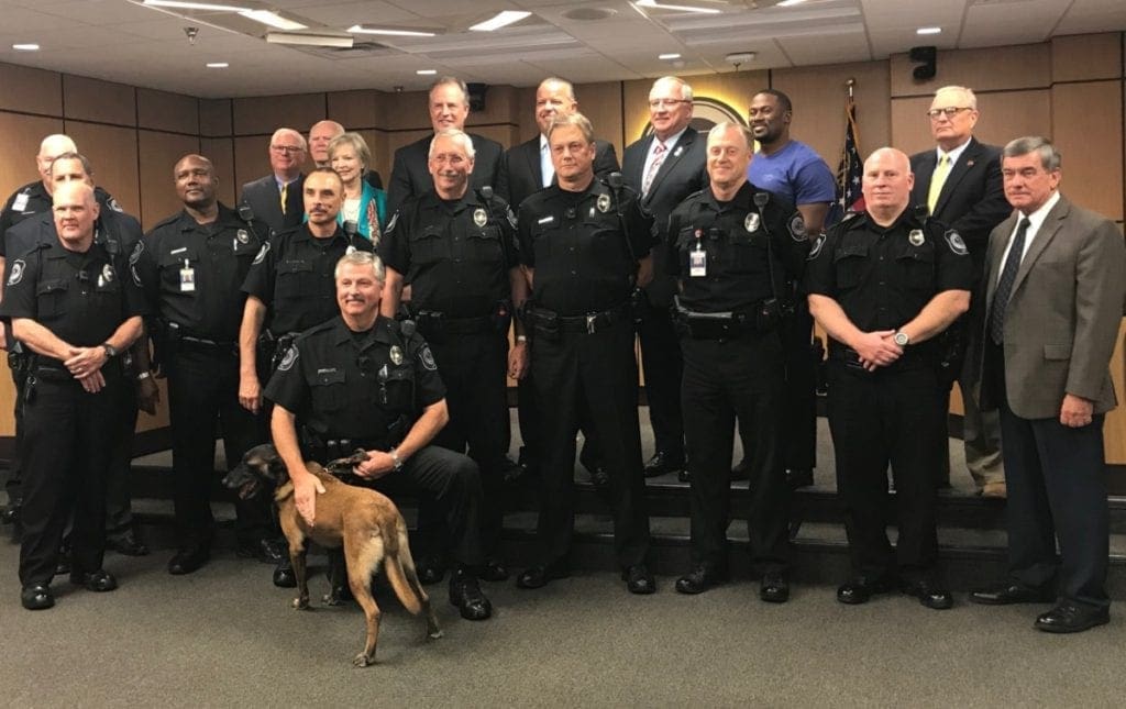 Cobb School’s Police Department was recognized for Public Safety Appreciation Week. (photo by Rebecca Gaunt)