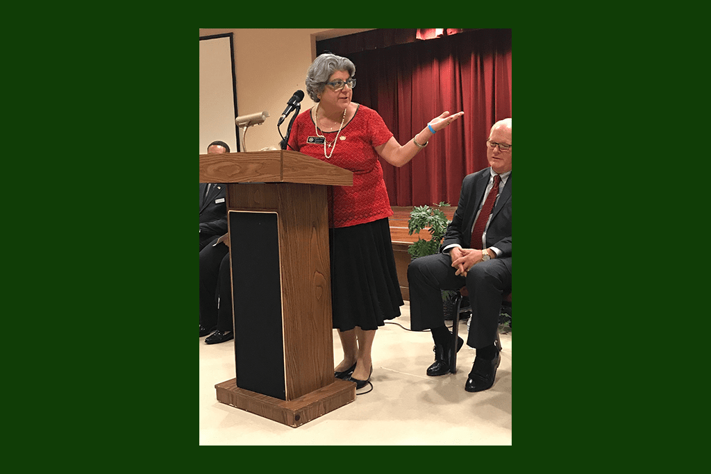 JoAnn Birrell discussed her revitalization efforts in her district. (photo by Rebecca Gaunt)