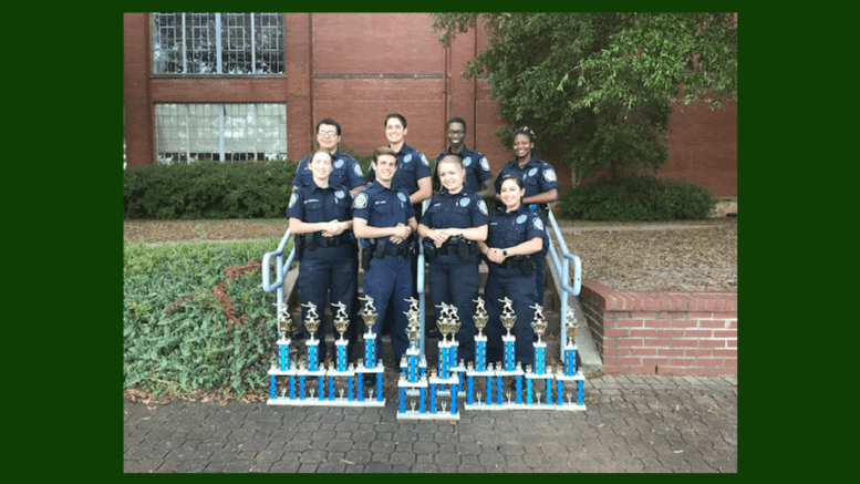 Cobb Police Explorers display their trophies at the annual MACE competition (photo courtesy of the Cobb County Police Department)