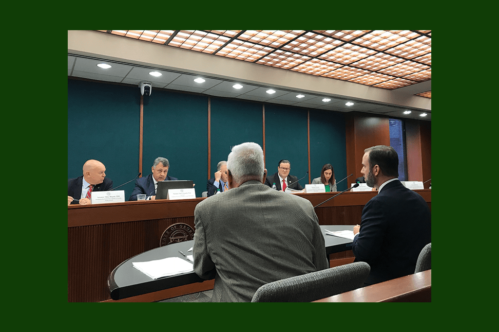 Matt Cardoza and Allan Meyer told the committee that some school systems use surveys and voting to get feedback on calendars. (photo by Rebecca Gaunt)