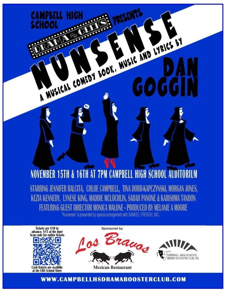 Annoucement flyer for Nunsense