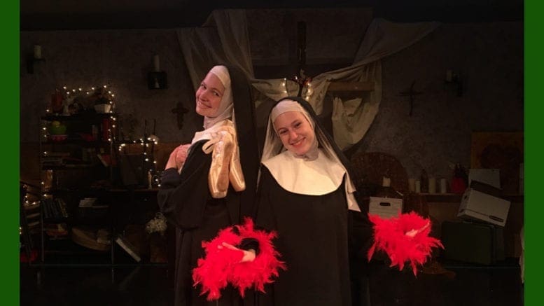 Two cast members from the Campbell High School Drama Club production of Nunsense. (photo courtesy of Tony Waybright)