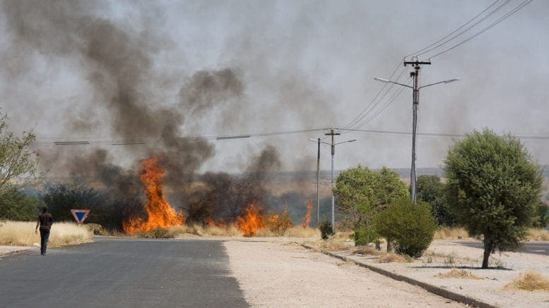 photo of brush fire, used in article about Powder Springs CERT training