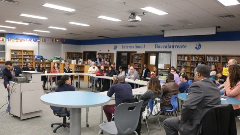 Education roundtable at Campbell Middle School (photo by Larry Felton Johnson)