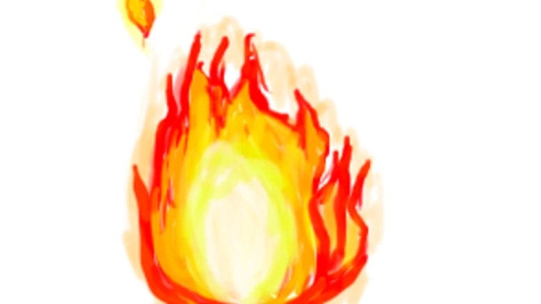 Fire (released into the public domain by the creator, Mackie Drew)