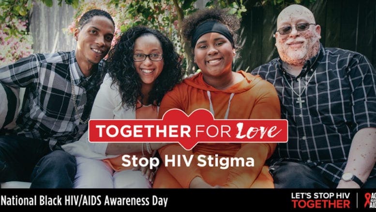 poster showing a black family and announcing National Black HIV AIDS Awareness Day
