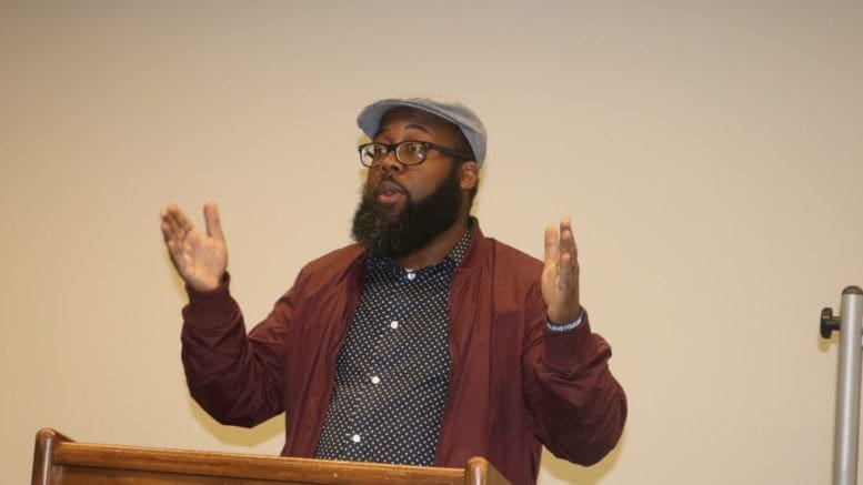 Leroy Tre'Hutchins at South Cobb cityhood informational meeting