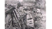 The Railroad Disaster to the West India Mail Near Blackshear, Georgia, an engraving from a photograph published in Harper's Weekly, March 1888 in article about emergency response training