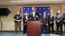 Acting Cobb District Attorney John Melvin at 1831 Piru Bloods indictment press conference (photo by Larry Felton Johnson)