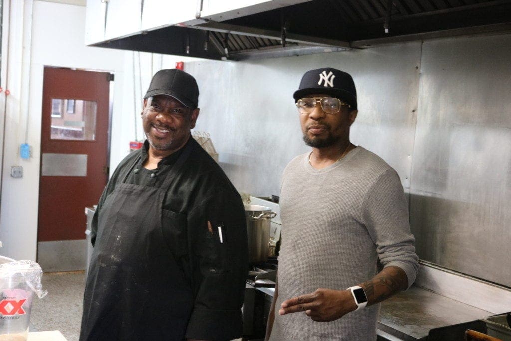 L-R, Richard Seagrave and Zaire Jacobs in the kitchen at Full Throttle Roadhouse (photo by Larry Felton Johnson)