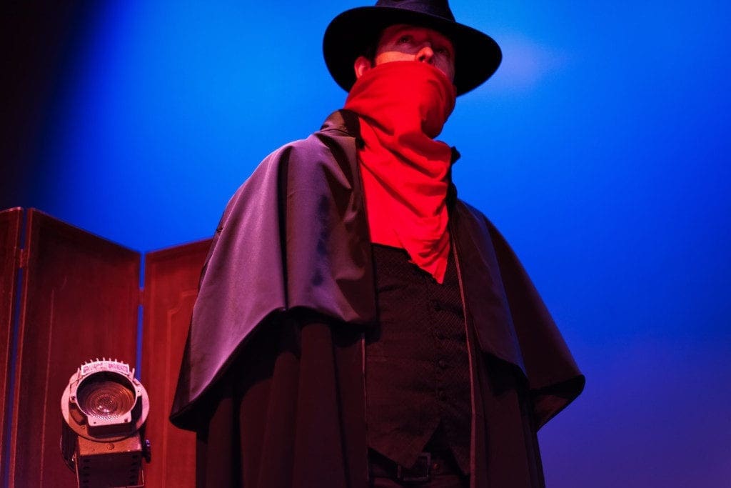 Matt Goodson as The Shadow (photo courtesy of the Georgia Symphony Orchestra)