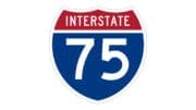Image of I-75 road sign in article about lane closures