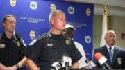Cobb County Police Chief Tim Cox at press conference about the officer charged with sexual assault