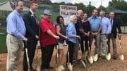 From l-r: City council member David Blinkhorn, Will Anderson from Congressman Barry Loudermilk’s office, council member James “Doc” Eaton, council member Tracey Viars, Ann Pratt, council member Pat Ferris, Cobb commissioner Keli Gambrill, Phil Barber from the Swift-Cantrell Foundation, parks director Steve Roberts and Mayor Derek Easterling.