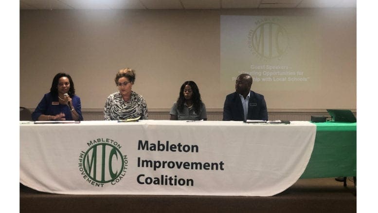 Guest speakers at MIC education forum. (Left to Right) Dr. Teresa Hargett, Principal- Floyd Middle School; Dr. Denise Magee, Principal-Lindley Sixth Grade Academy; Dr. Dana Giles, Principal-Pebblebrook High school; Dr. T.J. Perry, Principal- South Cobb Highschool. (Photo by Haneefa J. Walton/September 24, 2019.)