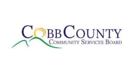 Cobb County Community Services Board logo in article stating that the CCCSB remains open