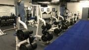 New exercise room at the Marietta Police Department, weight machines lining the walls