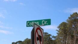 Road sign for Collins Circle