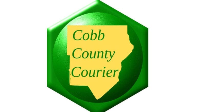 Courier logo, a yellow shape of cobb on a green logo