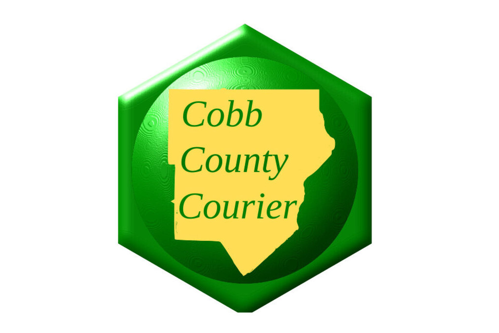Courier logo, a yellow shape of cobb on a green logo