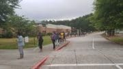 Line at Lindley Middle School voting site (photo by Larry Felton Johnson)