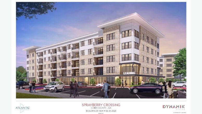 Sprayberry town hall Screenshot of rendering of apartment block in article about Sprayberry ROD
