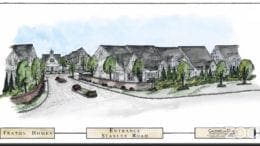 Screenshot of rendering of townhome development to be built at 1630 Stanley Rd.