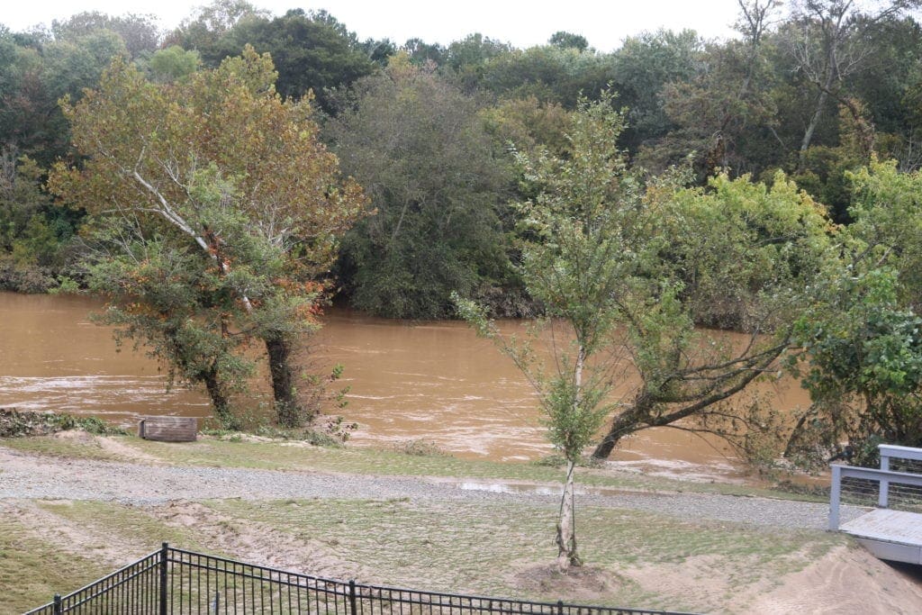 flooding behind Riverview Landing