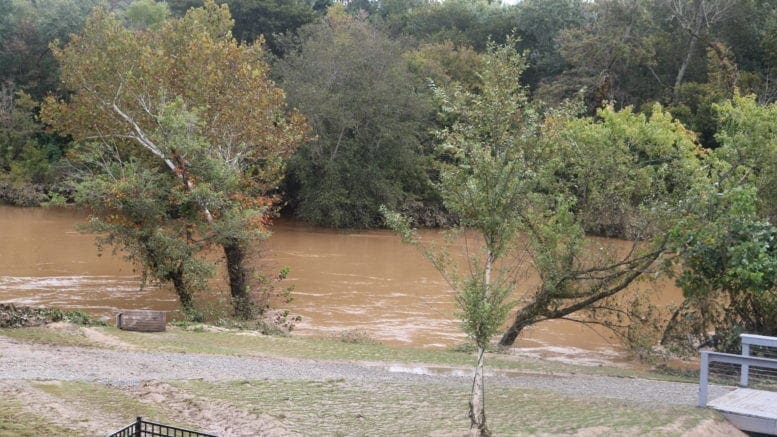 flooding behind Riverview Landing