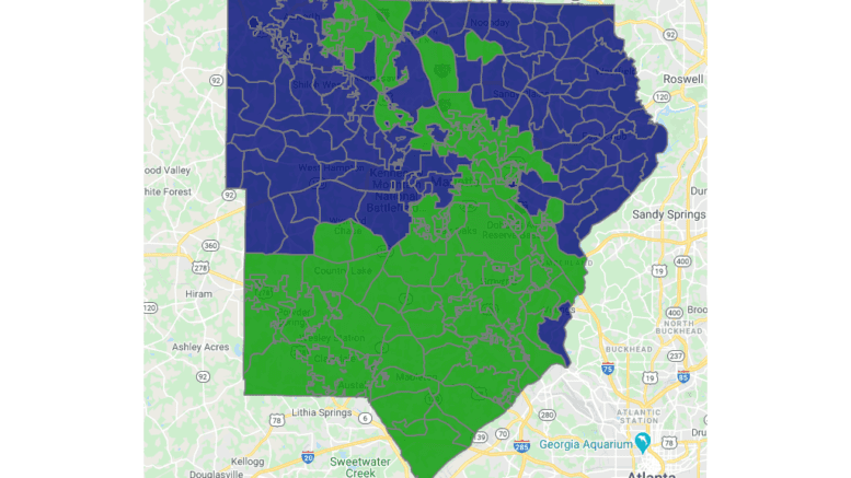 A map showing the results of the election race between Lisa Cupid and Mike Boyce