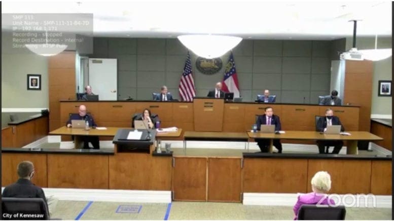 Screenshot of Kennesaw City Council zoom meeting