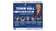 Flyer for David Scott COVID-19 vaccine town hall