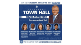 Flyer for David Scott COVID-19 vaccine town hall