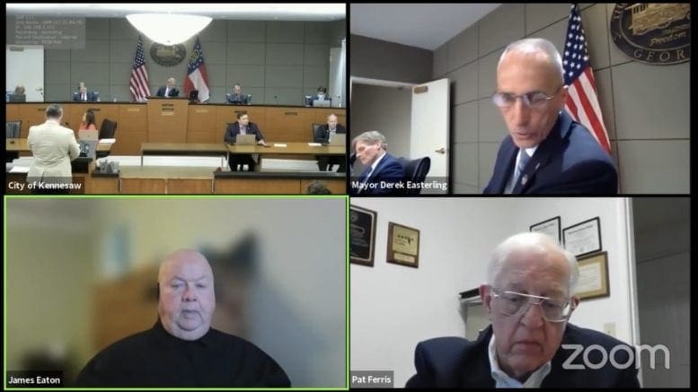 Screenshot of Kennesaw City Council zoom meeting