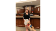 Judge Mary Staley Clark with Hope the Comfort Dog (photo courtesy of Cobb County Superior Court)