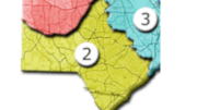 A map showing the outline of Cobb County Police Precinct 2 in the southernmost part of Cobb County